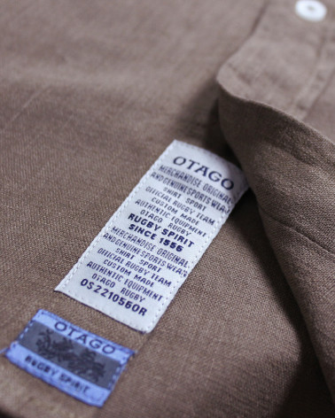 Détail produit de la chemise LIN BUENOS AIRES Otago havane pour Homme