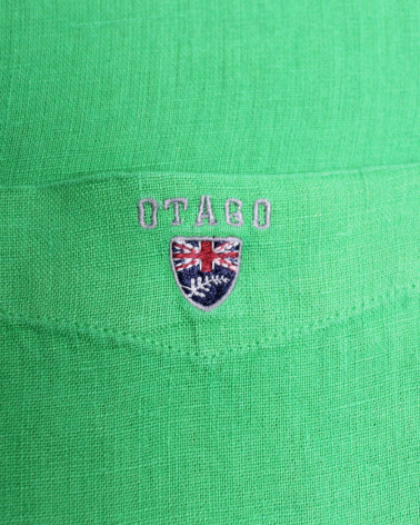 Broderie côté coeur de la chemise LIN BUENOS AIRES Manches Longues Otago vert bouteille pour Homme
