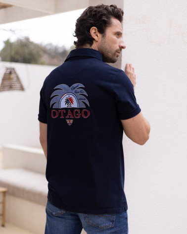 Polo Tikboss manches courtes Otago rugby bleu marine pour homme