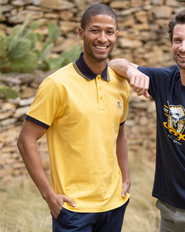 Polo manches courtes Griffax Otago rugby mimosa pour homme