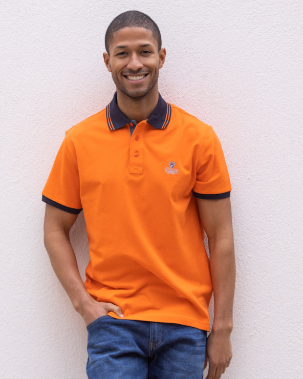 Polo manches courtes Griffax Otago rugby orange pour homme