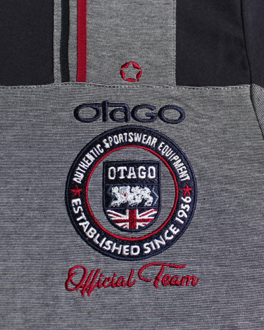 Ensemble brodé côté coeur du polo Otabadge Otago rayé marine pour homme