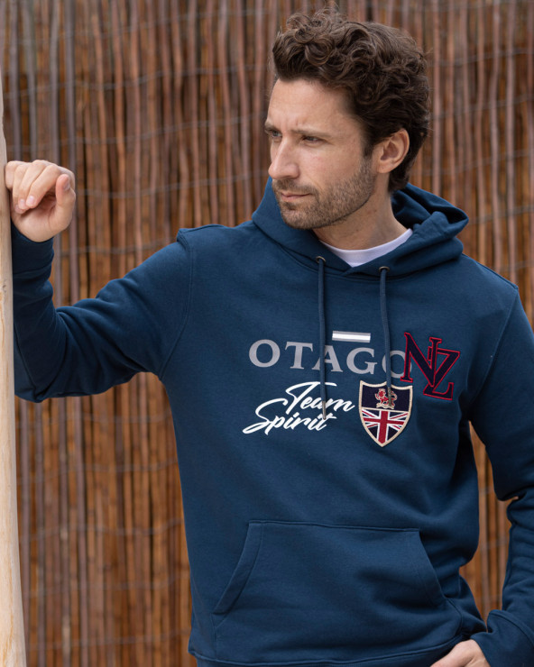 Sweat capuche Sunphil Otago rugby bleu de paon pour homme