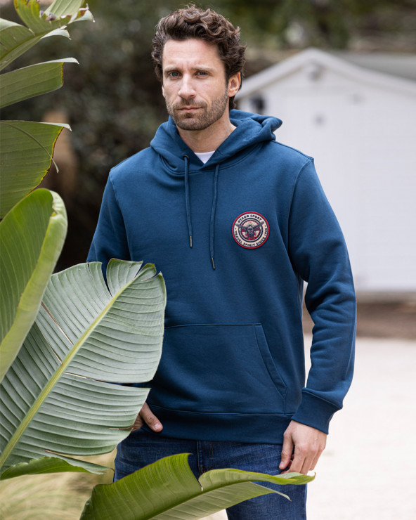 Sweat à capuche FIGHTER Otago rugby Bleu de Paon pour Homme