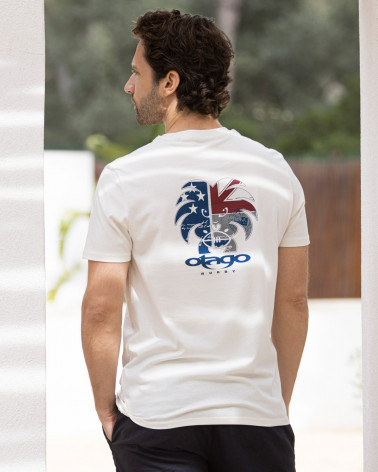 Tee-shirt Tikland Otago rugby coton Bio ivoire pour homme