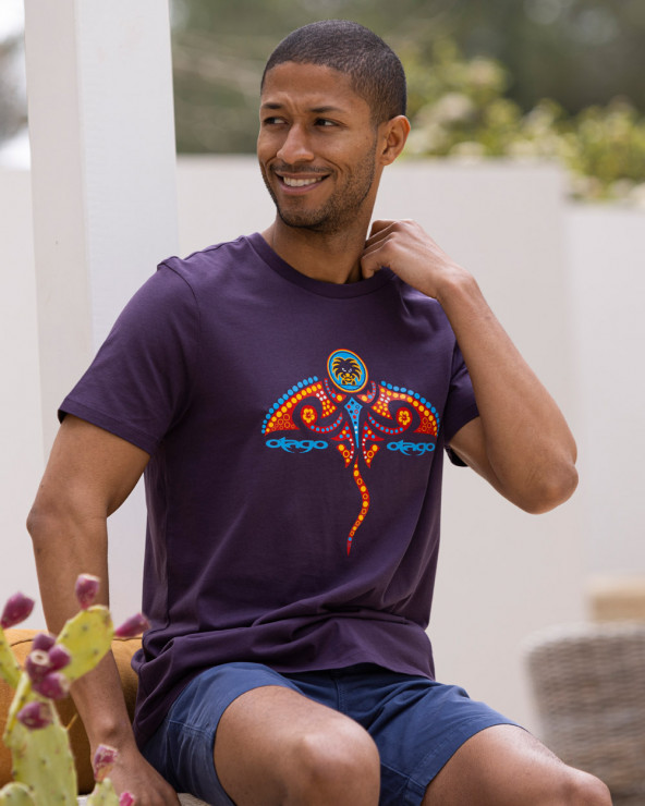 Tee shirt MANTAFLO Otago rugby prune profonde pour homme