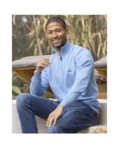 BOLOGNE PULL COL 3/4 ZIP OTAGO BLEU CIEL BOLOGNE PULL COL 3/4 ZIP OTAGO BLEU CIEL