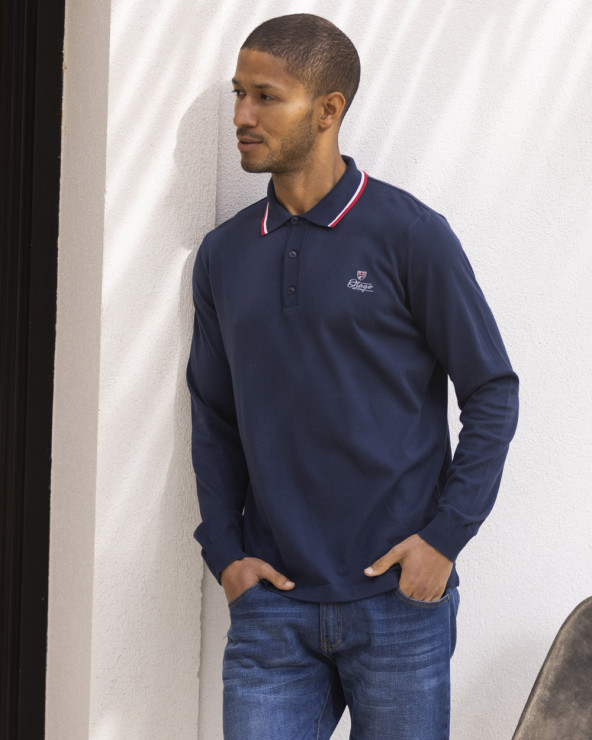 Pull NESTON col polo Otago rugby bleu marine pour homme