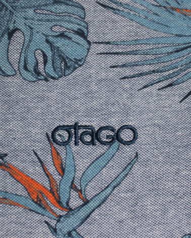 Broderie côté coeur du polo Pawai Otago light denim pour homme
