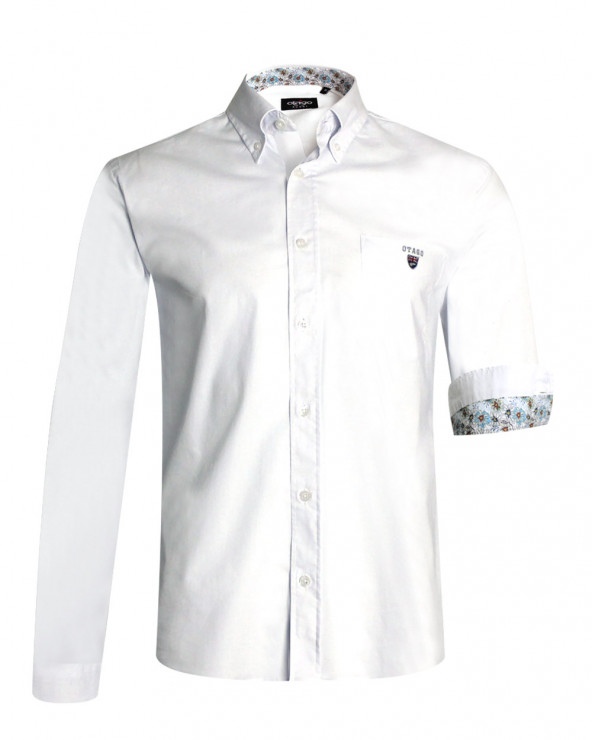 Chemise manches longues Otago Buenos Aires coton blanche pour homme