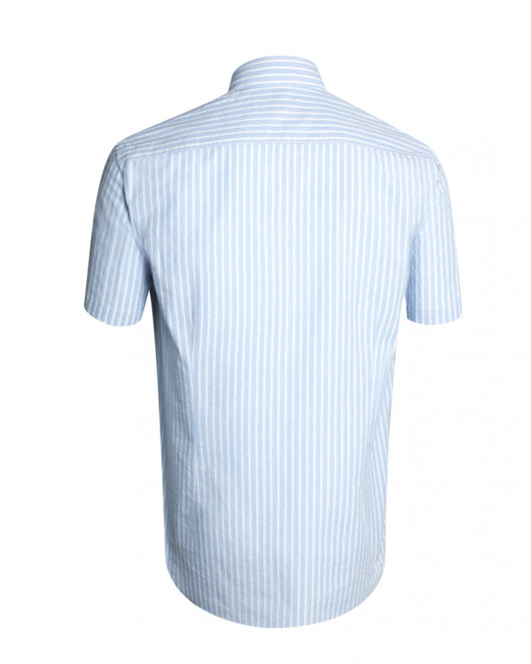 Dos de la chemise 138 Otago rayée bleu ciel pour homme
