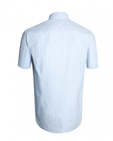 Dos de la chemise 138 Otago rayée bleu ciel pour homme