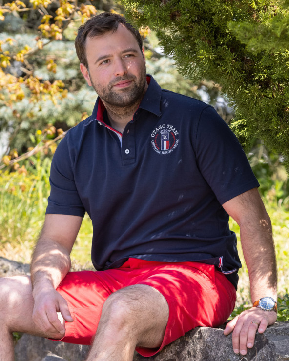 Polo Serioustag Otago rugby manches courtes marine Homme