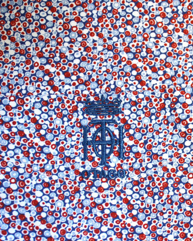 Broderie côté coeur de la chemise Loeb Otago bordeaux bleu pour homme