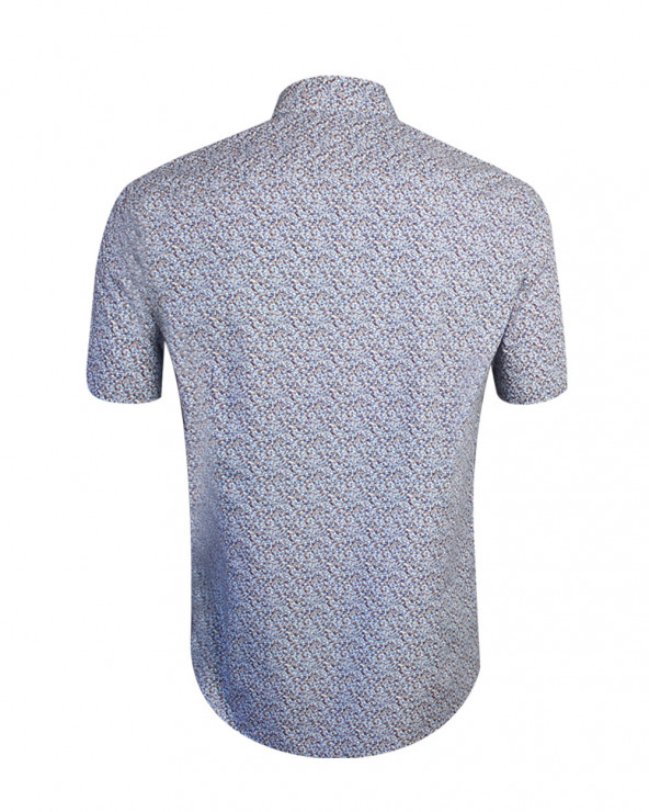 Dos de la chemise Loeb Otago marron/ciel pour homme