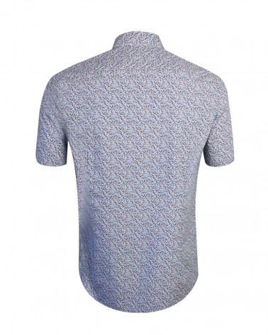 Dos de la chemise Loeb Otago marron/ciel pour homme
