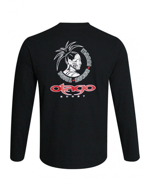 Dos du tee-shirt Taranaki Otago noir manches longues pour homme