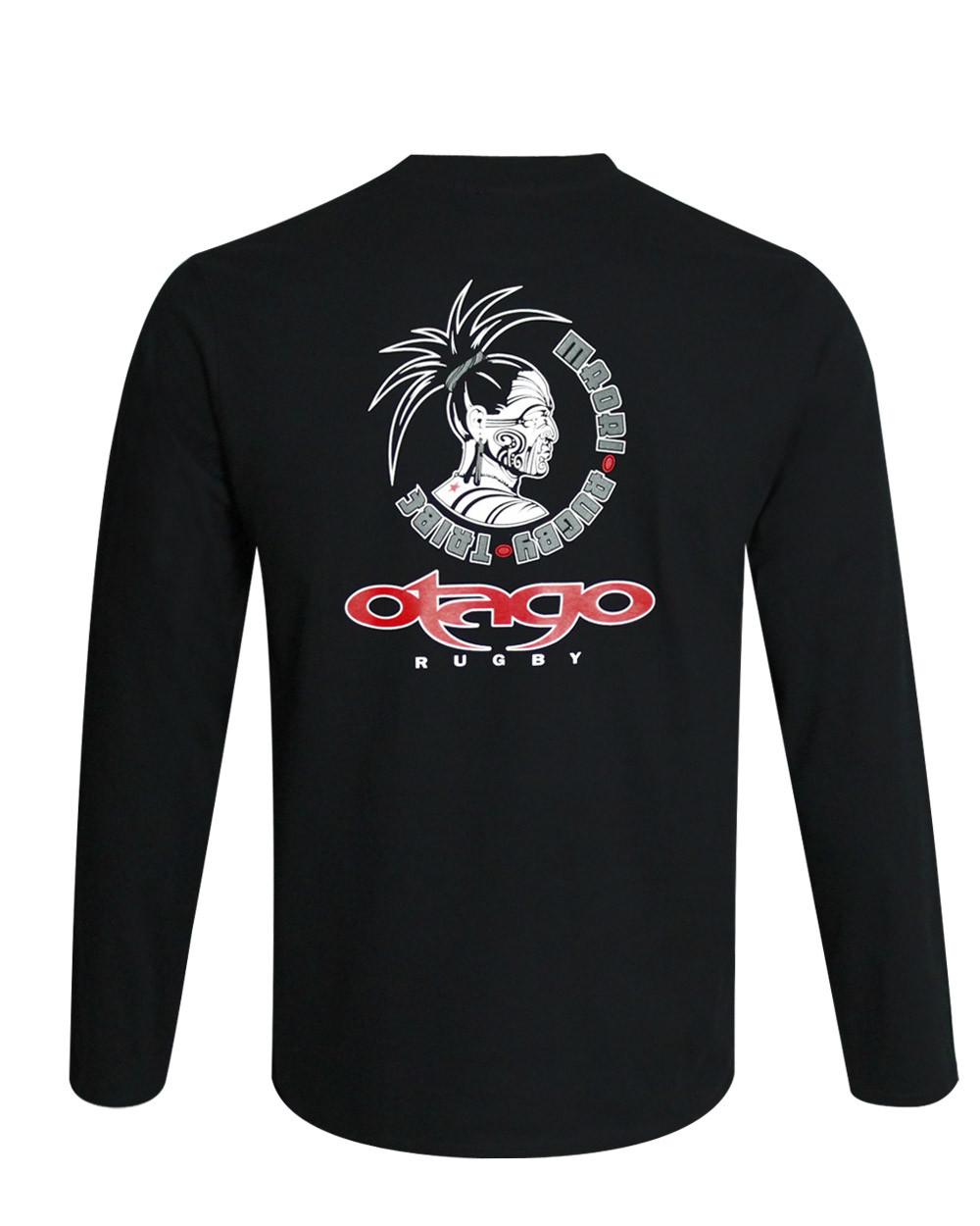 Dos du tee-shirt Taranaki Otago noir manches longues pour homme