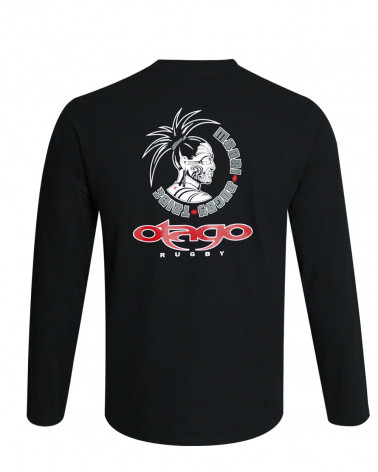 Dos du tee-shirt Taranaki Otago noir manches longues pour homme