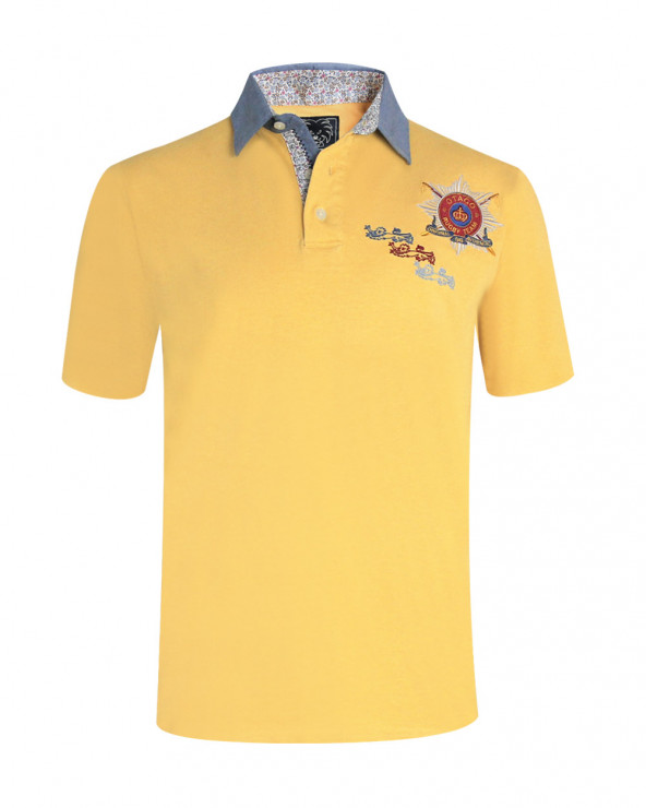 Polo Leone Otago manches courtes jaune pour homme