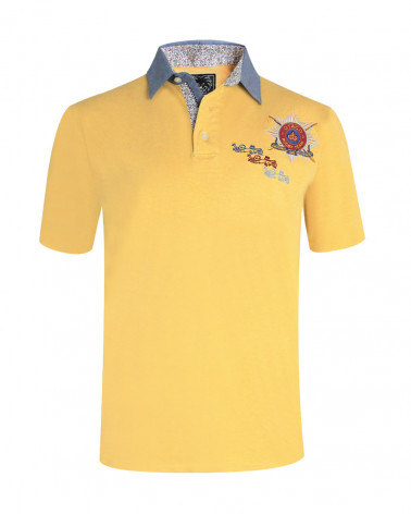 Polo Leone Otago manches courtes jaune pour homme