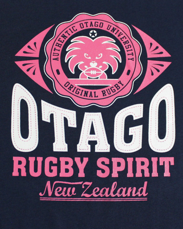 Serigraphie devant du tee shirt Everlandy Otago bleu marine pour homme