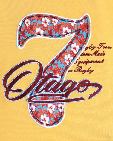 Broderie au dos du polo Setflor jaune pour homme