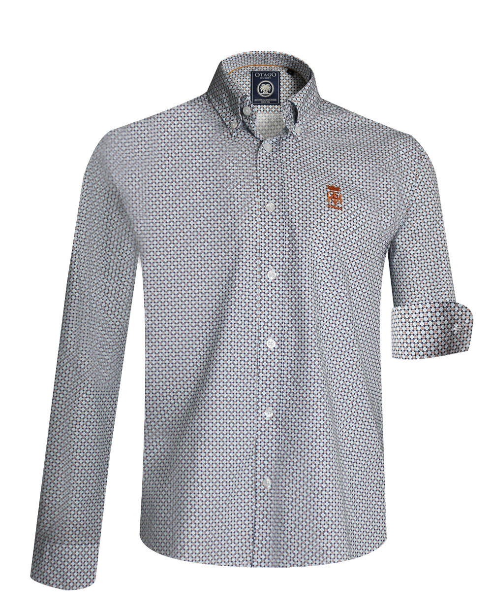 Chemise manches longues 241 Otago bleu ciel à motifs pour homme