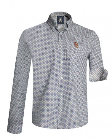 Chemise manches longues 241 Otago bleu ciel à motifs pour homme
