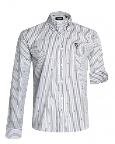 Chemise manches longues 242 Otago rayée blanche pour homme