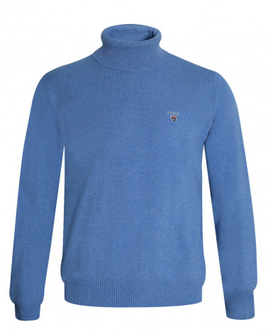 Pull Buenos Aires col roulé Otago bleu ciel chiné pour homme
