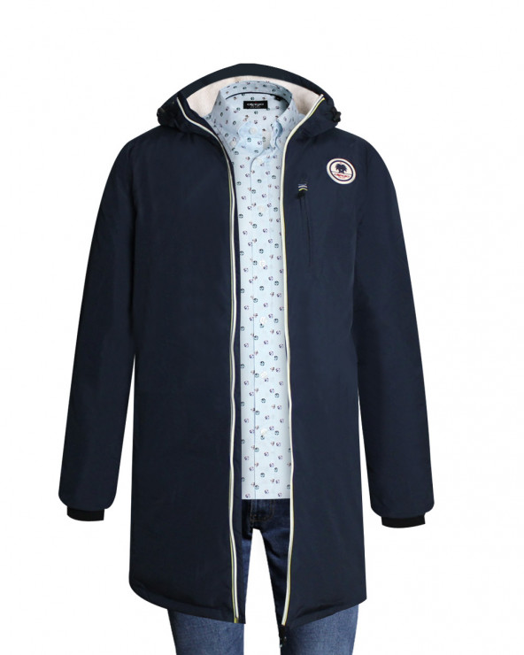 Doudoune Larcange Otago rugby avec capuche bleu marine pour homme