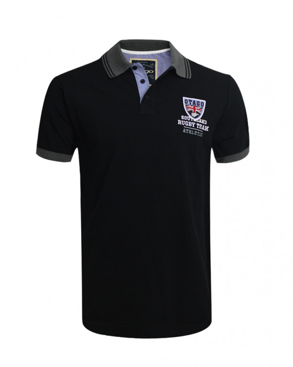 Polo Artax Otago rugby manches courtes noir homme