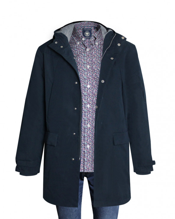 Parka zip capuche Laxton Otago rugby marine pour homme