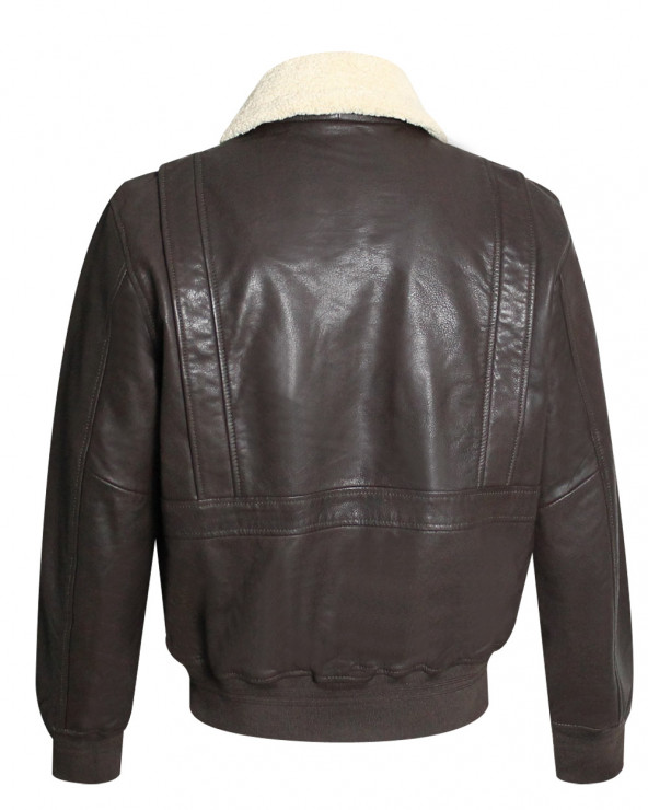 Dos la veste cuir Rist Otago marron pour homme