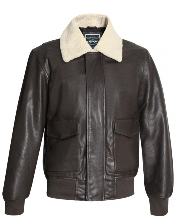 Veste en cuir RIST Otago rugby marron pour homme