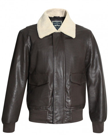Veste en cuir RIST Otago rugby marron pour homme