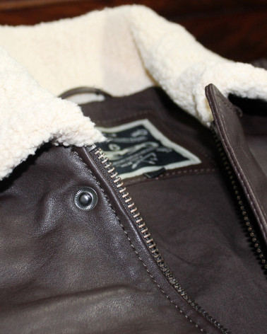 Détail produit la veste cuir Rist Otago marron pour homme