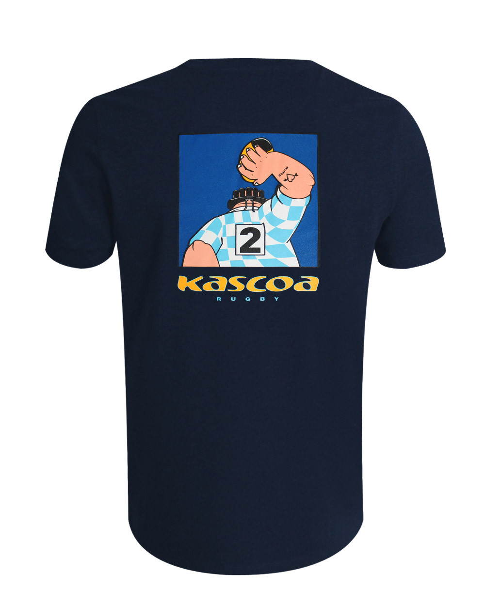 Tee-shirt Kascoa rugby coton Bio bleu marine pour homme