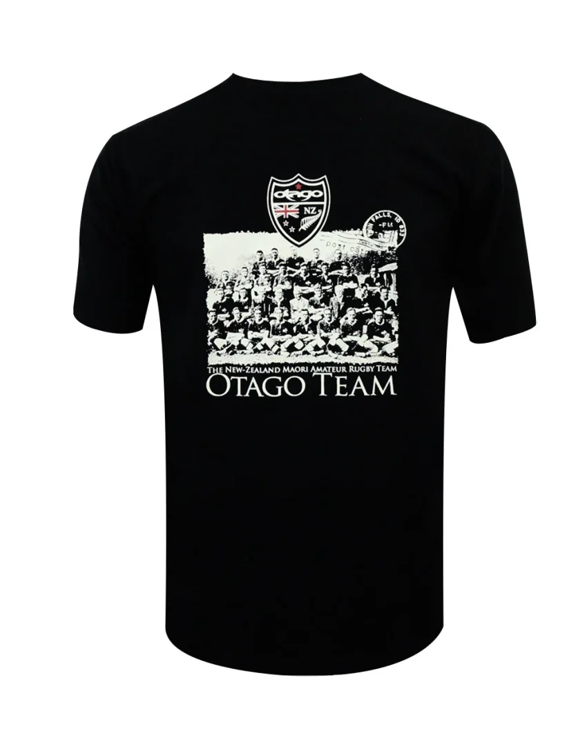 Otago Razorbacks Tee shirt Team Otago rugby noir coton Bio homme