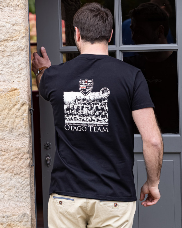 Tee shirt Team Otago rugby noir coton Bio homme