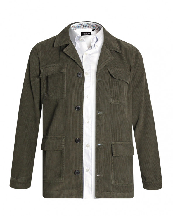 Veste velours Delorme Otago rugby kaki pour homme