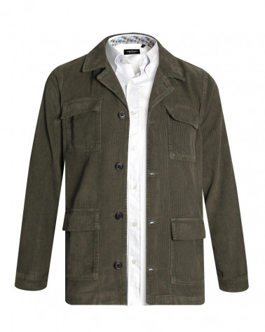 Veste velours Delorme Otago rugby kaki pour homme
