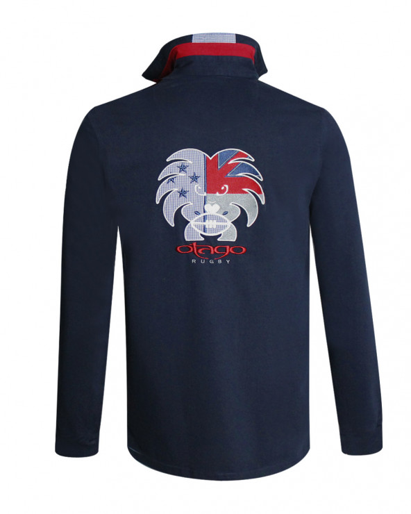 Polo manches longues Franklin Otago rugby marine pour homme