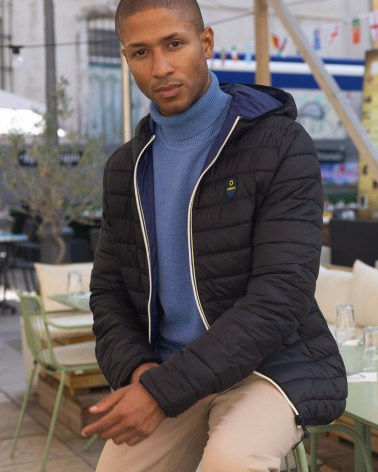 Doudoune réversible Lixir Otago rugby noire / bleu roi avec capuche pour homme
