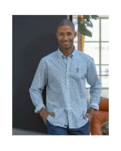244 CHEMISE ML OTAGO RAYEE BLEU CIEL