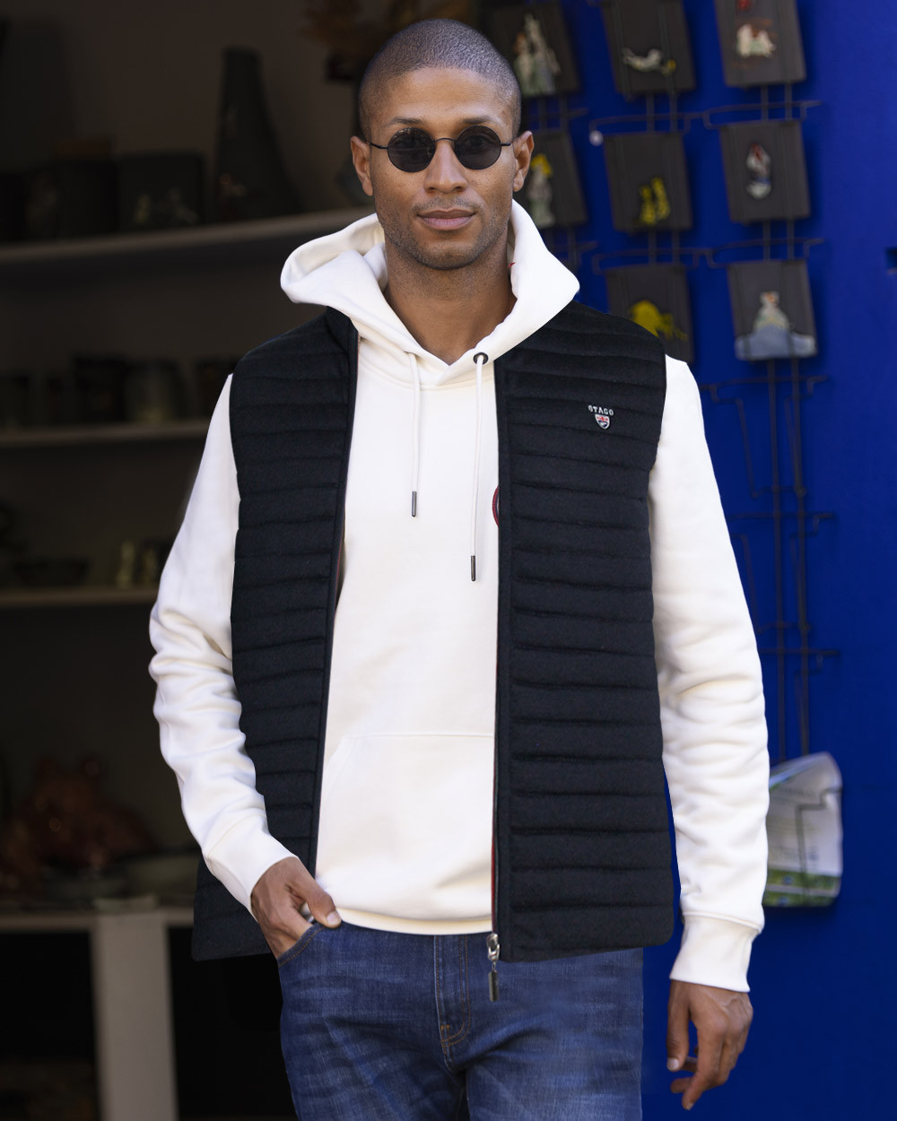 Gilet sans manches ANETO Otago rugby marine pour homme