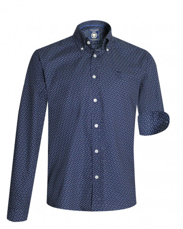 Chemise manches longues 245 Otago rugby bleu marine à motifs pour homme