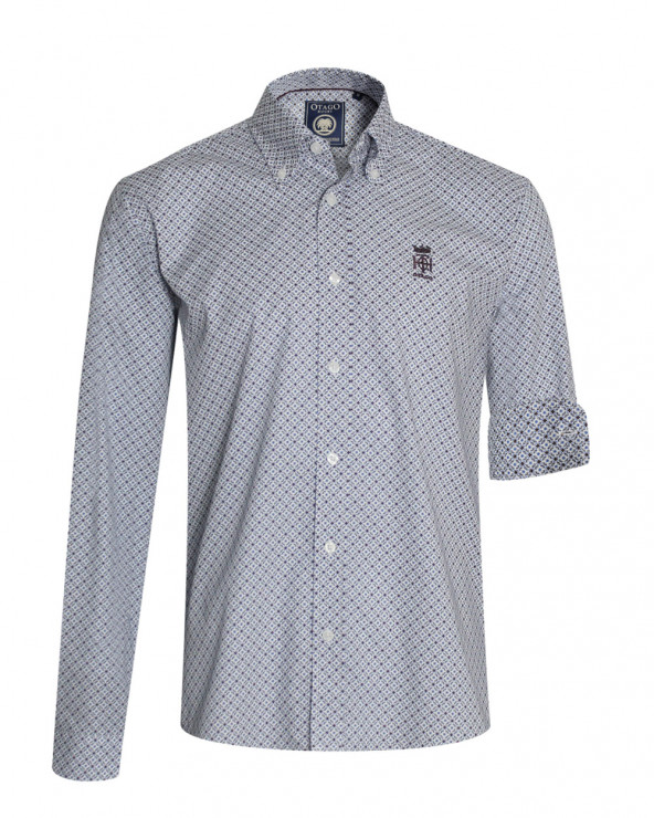Chemise manches longues 248 Otago rugby blanche à motifs pour homme