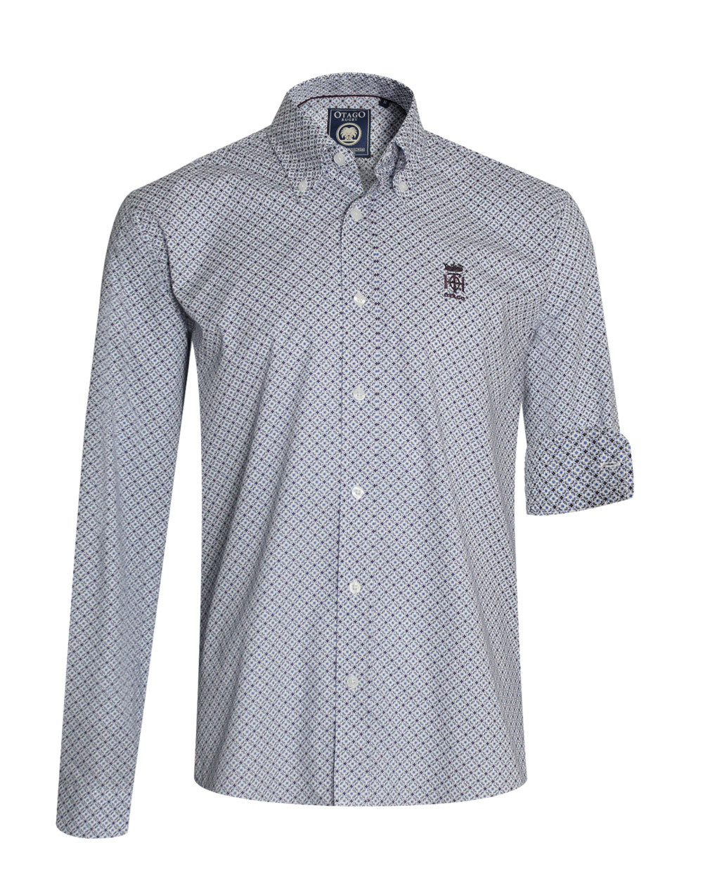 Chemise manches longues 248 Otago rugby blanche à motifs pour homme